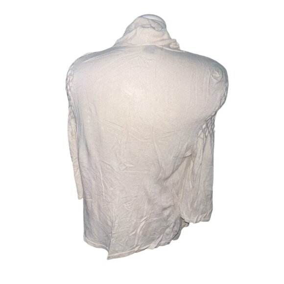 CEst City Open-Front Textured Knit Cardigan Sweater Sz Large Womens Cream Long S - Picture 7 of 10